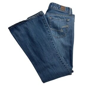 VTG American Eagle Outfitters Womens Size 6 Real Flare Jeans Blue Denim Y2K